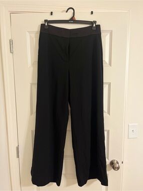 Calvin Klein Black Wide-Leg Pants with Dark Waistband